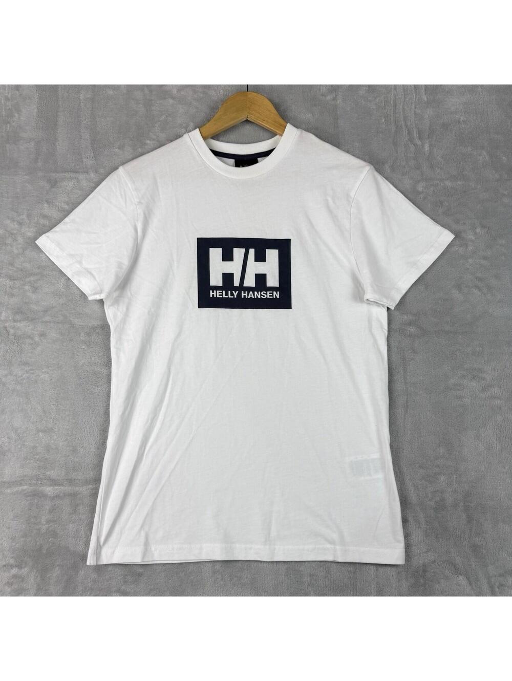 Helly Hansen HH Logo Graphic T Shirt White Navy Men S Outdoor Cotton normcore